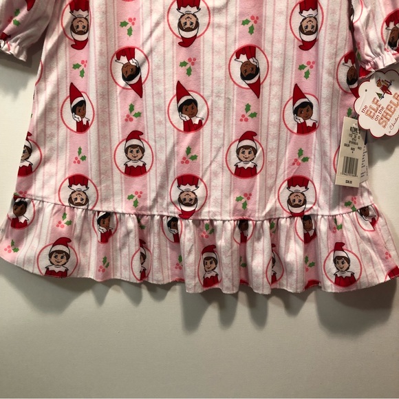 The Elf on the Shelf Girls Christmas Nightgown Size 4 New Pastel Pink & White - Picture 9 of 16